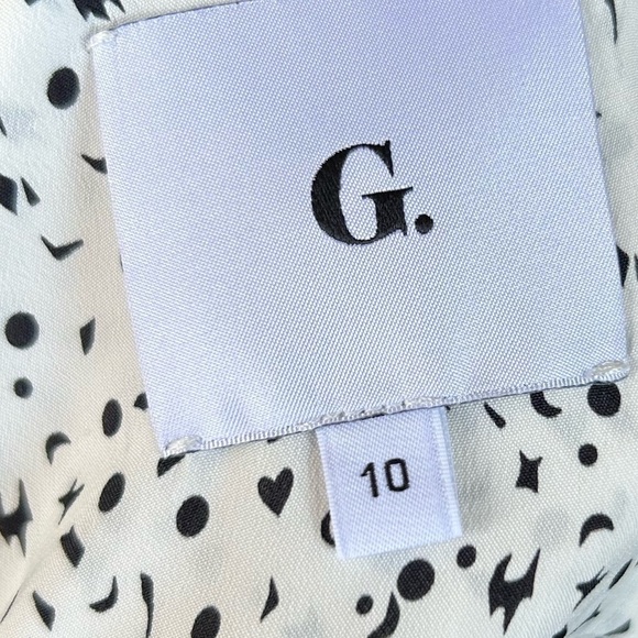 G. Label by Goop Barbara Silk Blend Tie Neck Button Down Blouse Sz 10 - Picture 13 of 16